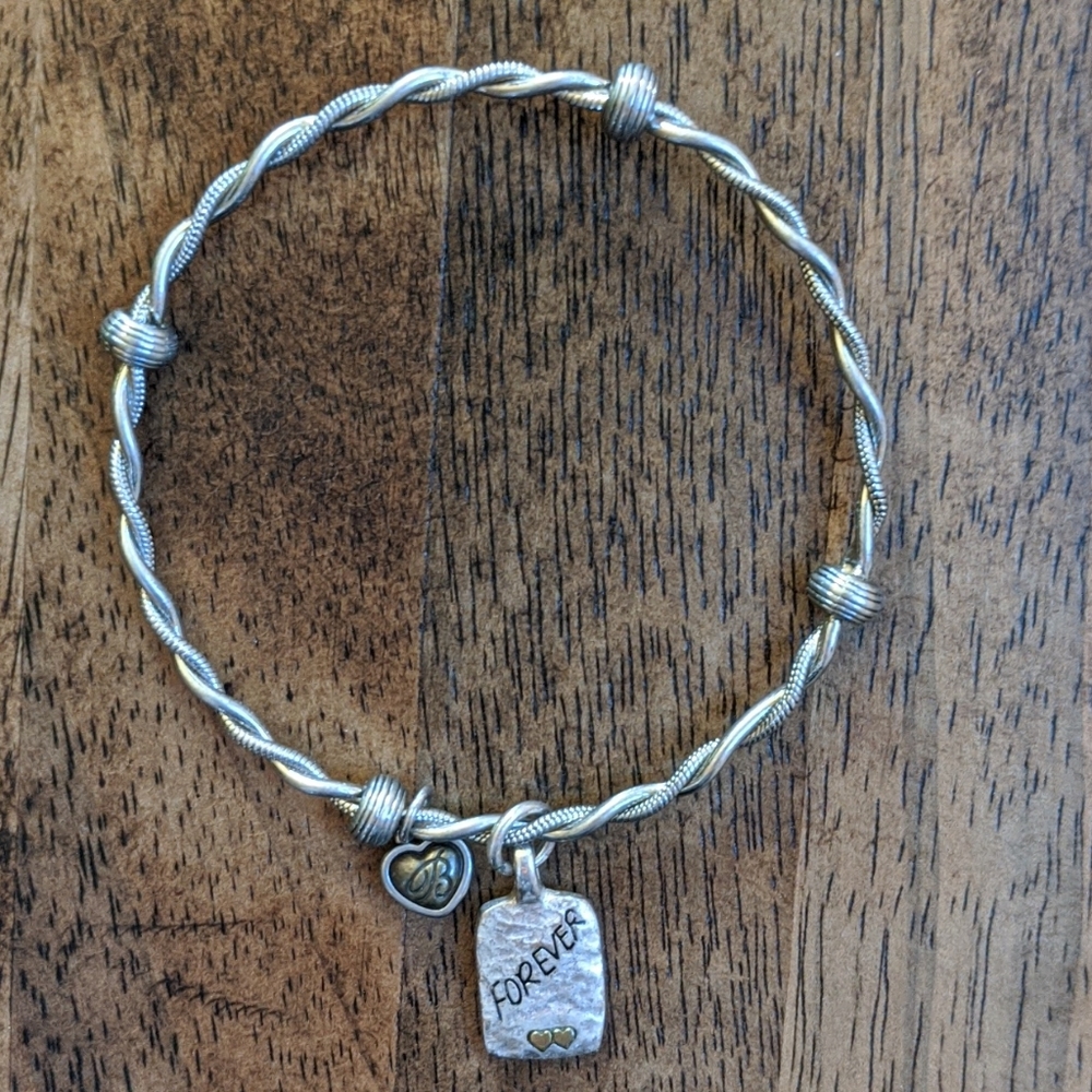 Brighton Woven Band Forever Charm Bracelet 3"